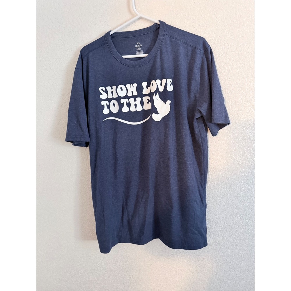 Under Armour Mens Show Love To The Dove Graphic T-Shirt Navy Blue Large Loose